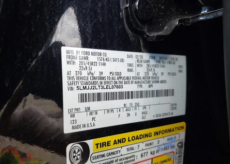 2020 Lincoln Navigator Reserve from USA, damaged, VIN 5LMJJ2LT3LEL07603